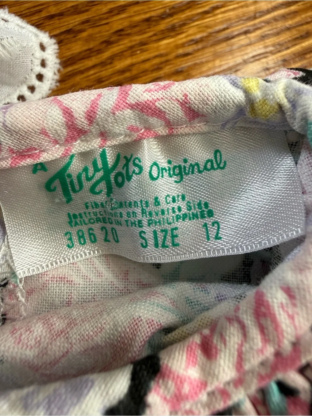 Vintage Tiny Tots Original Floral Romper Corduroy Vest Overlay 100% Cotton 12m